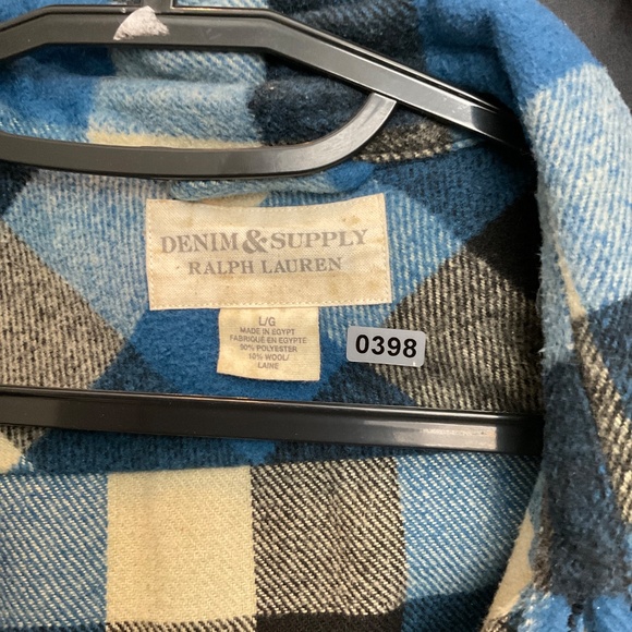 #0398 Blue Flannel Size L Brand Ralph Lauren - Picture 3 of 3